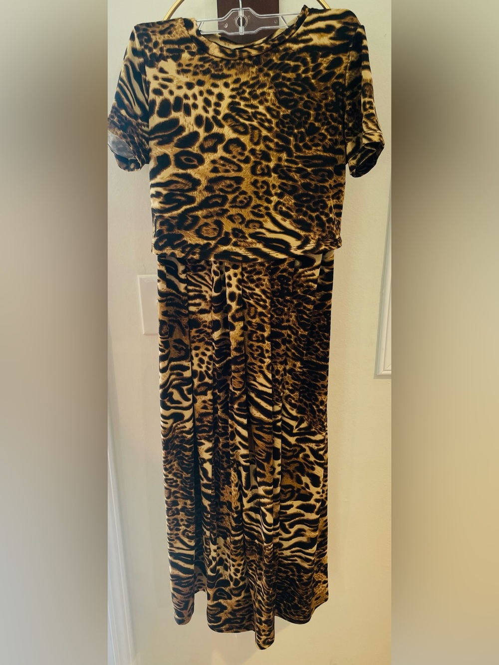 Animal Print 2 piece pajama set - Brown & Black